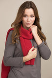 Cozy Wool Blend Women's Winter Scarf in Classic Red