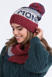 Cozy Knit Women's Red Hat with Pompom & Unique Patterns