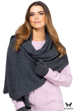 Elegant Woolen Winter Scarf in Graphite - Versatile Style