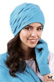 Turquoise Melange Women's Hat with Unique Wave Pattern