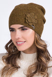 Charming Women's Khaki Hat with Floral Accent for Style