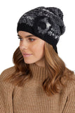 Chic Two-Tone BouclÃ© Women's Winter Hat with Crochet Flower