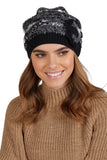 Chic Two-Tone BouclÃ© Women's Winter Hat with Crochet Flower