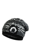 Chic Two-Tone BouclÃ© Women's Winter Hat with Crochet Flower