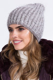 Cozy Dark Beige Women's Hat with Braided Stitch Design