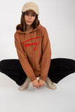 Casual Long Women's Sweatshirt with Hood and Kangaroo Pocket