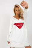 Chic Long Women's Sweatshirt with Unique Beaded Print