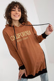 Chic Women's Casual Sweatshirt with Hood and Side Slits