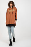 Chic Women's Casual Sweatshirt with Hood and Side Slits