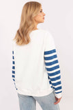 Trendy Women's Casual Sweatshirt with Stylish Print and Stripes