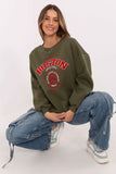 Trendy Women's Casual Sweatshirt with Bold Prints & Patches