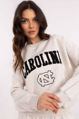Stylish Women's Casual Sweatshirt with Unique Accents - beige / one-size-fits-all