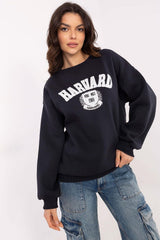 Trendy Women's Casual Sweatshirt with Unique Prints & Patches - grey / one-size-fits-all