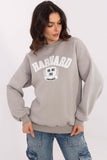 Trendy Women's Casual Sweatshirt with Bold Patches and Insulation