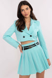 Elegant Pleated Mini Skirt with Stylish Belt Detail