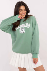Trendy Women's Casual Sweatshirt with Unique Prints & Patches - green / one-size-fits-all