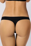 Elegant Knitted Thongs with Decorative Ribbon Detail