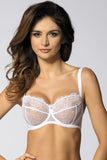 Chic Floral Embroidered Balconette Soft Bra with Tulle Support