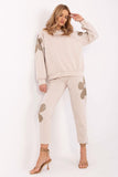 Elegant Floral Hoodie and High-Waisted Pants Tracksuit Set