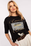 Chic Animal Print Blouse with 3/4 Sleeves for Everyday Wear