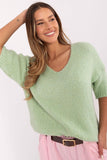 Elegant Short Sleeve Women's V-Neck Sweater for Everyday Wear