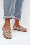 Elegant Women's Leather Moccasins with Sequin Detail