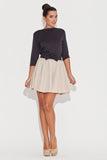 Charming Mini Flared Skirt with Contrasting Belt and Bow