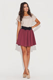 Charming Mini Flared Skirt with Contrasting Belt and Bow