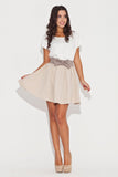 Charming Mini Skirt with Contrasting Belt and Bow Detail