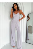 Elegant Women's Jumpsuit with Pleats and Hidden Zipper