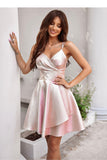 Chic Wrap Neckline Flared Mini Dress with Hidden Zipper