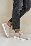 Elegant Leather Women's Sports Shoes with Sequin Detail