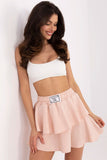Flared Mini Skirt with Decorative Patch for Everyday Style