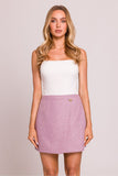 Elegant Asymmetrical Mini Skirt with Heart Button Accent