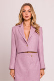 Elegant Lined Blazer with Heart-Shaped Button Accent