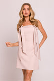 Elegant Fitted Mini Dress with Corset Top and Bow Detail