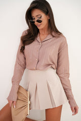 Elegant Skirt Pants with Pleats for Effortless Style - beige / XS/S