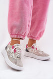 Eco-Suede & Mesh Women's Sports Shoes with Studded Style