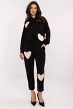 Trendy Women's Casual Tracksuit Set with Heart Patches