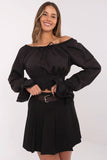 Elegant Spanish-Style Blouse with Lace Flounce Sleeves