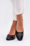 Elegant Eco Leather Women's Ballet Flats with Unique Decor