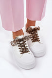 Trendy Women's Platform Sneakers with Decorative Lacing