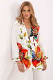 Floral Print Denim-Look Blazer for Effortless Style