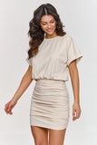 Elegant Short Sleeve Ruching Dress for Stylish Women