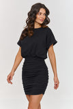 Elegant Short Sleeve Ruching Dress for Women