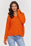 Elegant V-Neck Sweater with Ribbed Cuffs for Timeless Style