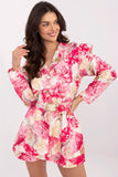 Elegant Floral Women's Jumpsuit with Ruffled Shoulders