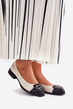 Elegant Natural Leather Women's Ballet Flats with Unique Detail