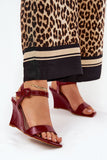 Elegant Eco Leather Wedge Sandals with Adjustable Strap
