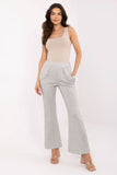 Elegant Bell-Bottom Sweatpants with Pockets and Brooches